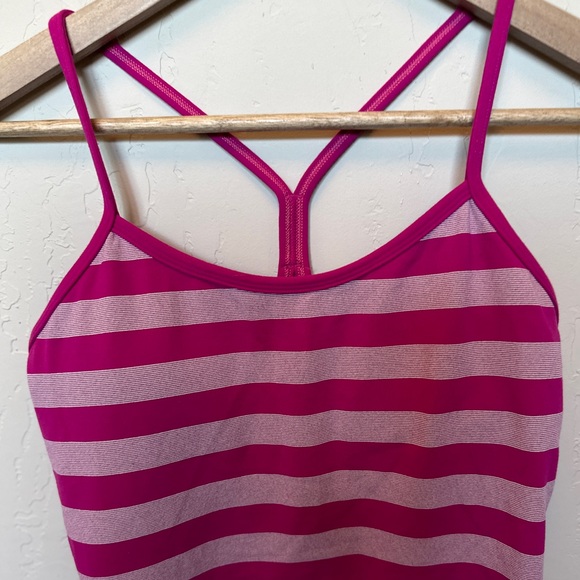 Lululemon Pink Striped Y back Tank Top Size 2 - Picture 5 of 8